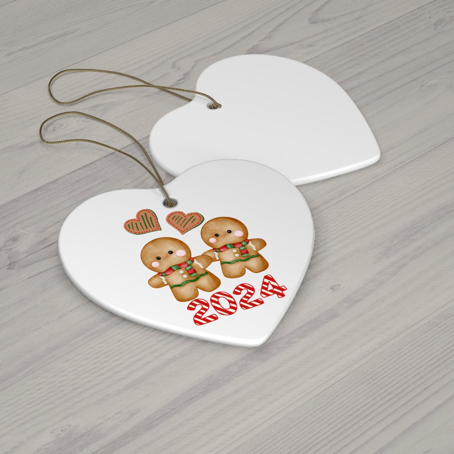 2024 Gingerbread Couple Ceramic Ornament