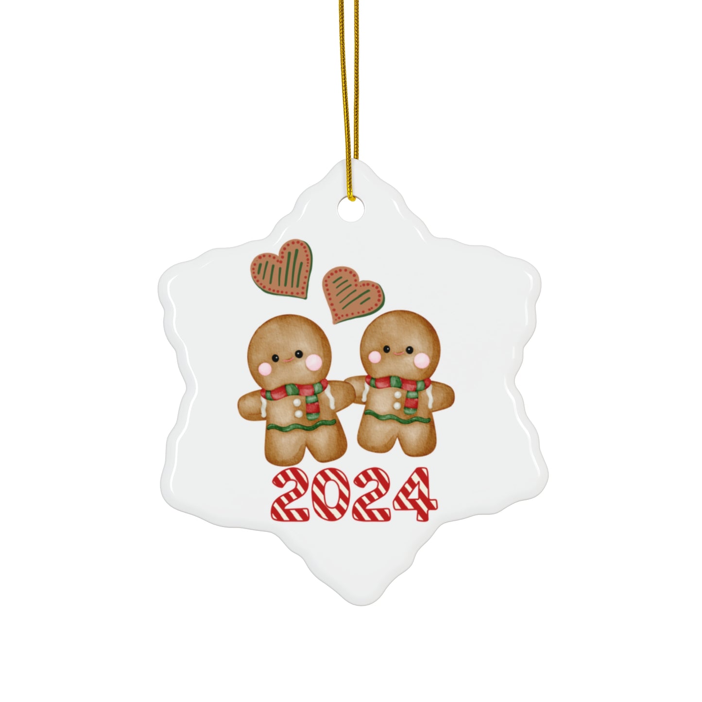 2024 Gingerbread Couple Ceramic Ornament