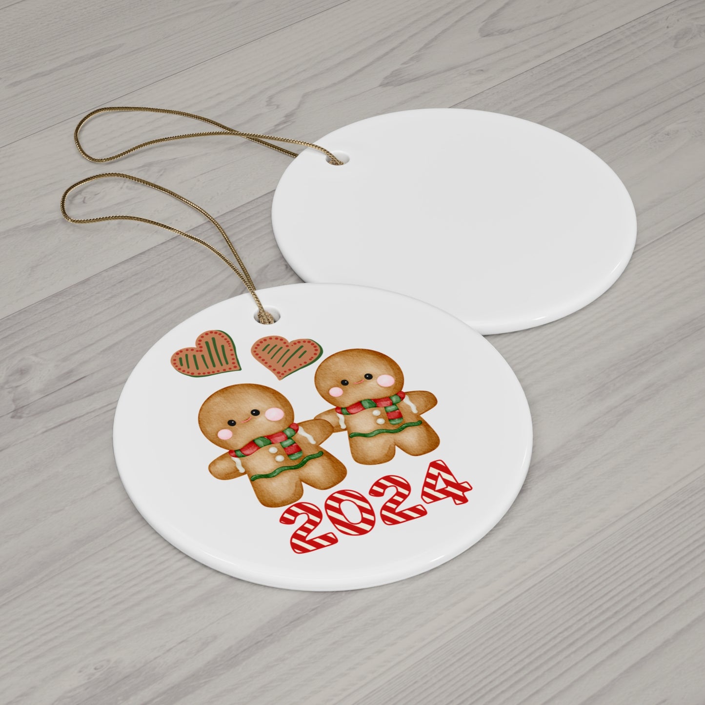 2024 Gingerbread Couple Ceramic Ornament