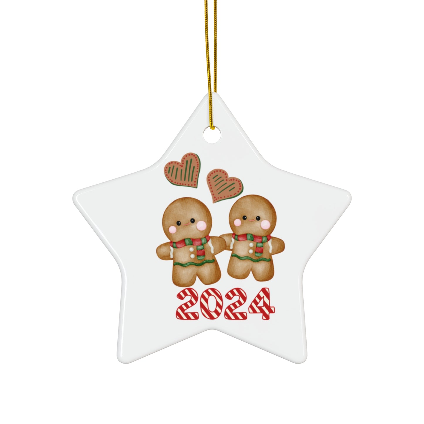 2024 Gingerbread Couple Ceramic Ornament