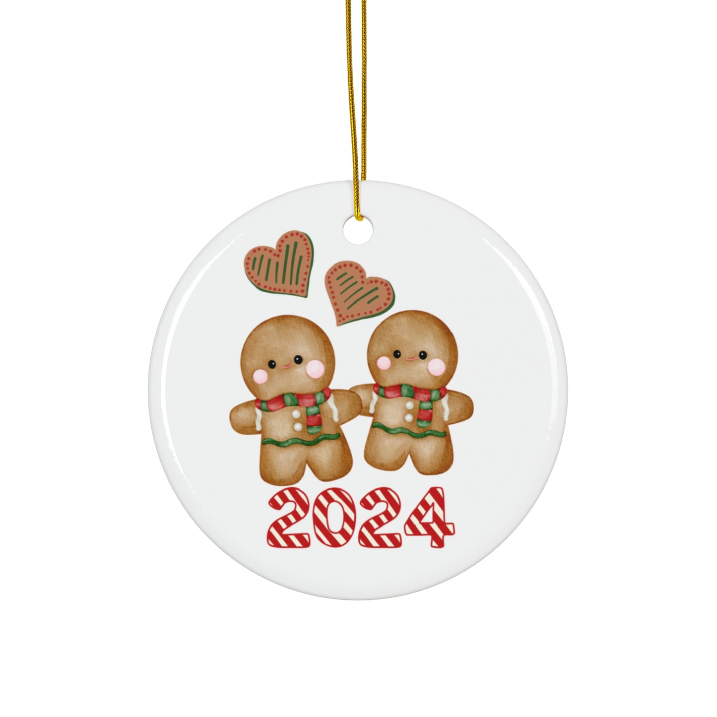 2024 Gingerbread Couple Ceramic Ornament