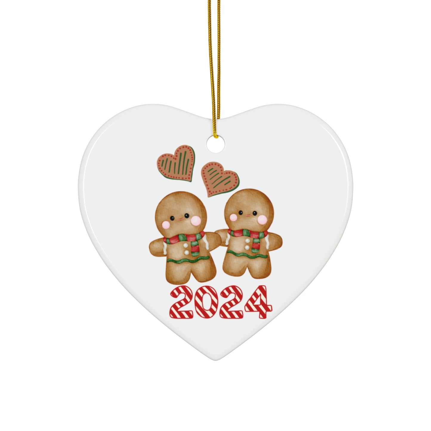 2024 Gingerbread Couple Ceramic Ornament